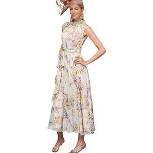 Veni Infantino Paolo Floral Maxi Dress - Pink and Green